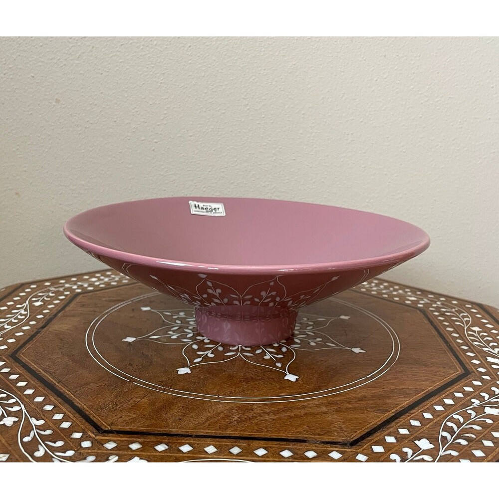 Vintage Haeger Footed Bowl Dusty Rose Mauve #3296-1985